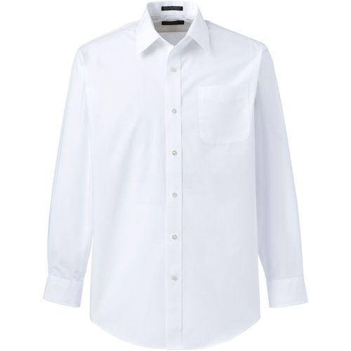 Men's Long Sleeve Straight Collar Slim Fit Broadcloth Shirt