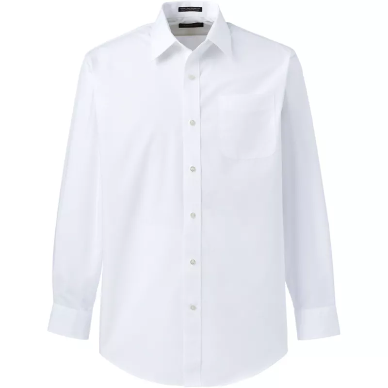 School Uniform Men's Big and Tall Long Sleeve Straight Collar Broadcloth Dress Shirt, Front