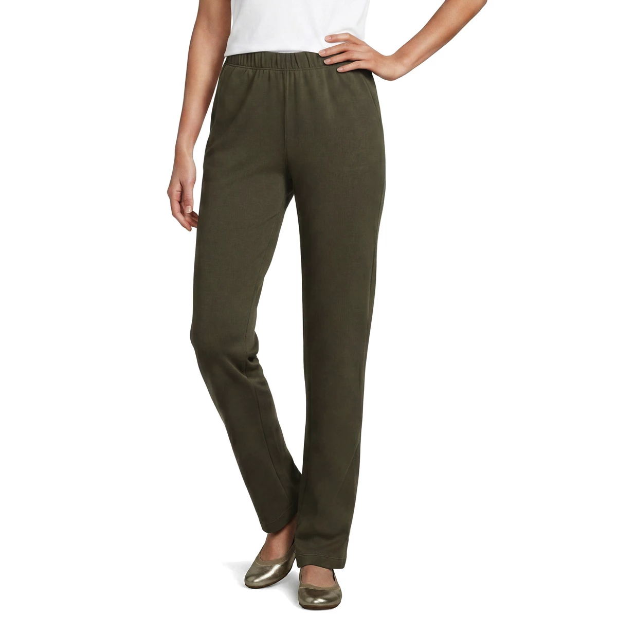 Tall Sport Knit High Rise Pants — Forest Moss by Lands' End