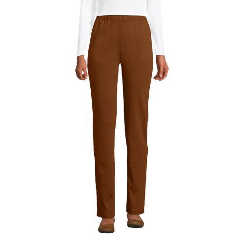 Lands' End Women's Sport Knit High Rise Elastic Waist Pull On Capri Pants -  Medium - Rich Camel : Target