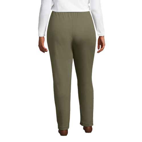 Women's Sport Knit High Rise Elastic Waist Pull On Tapered Trouser