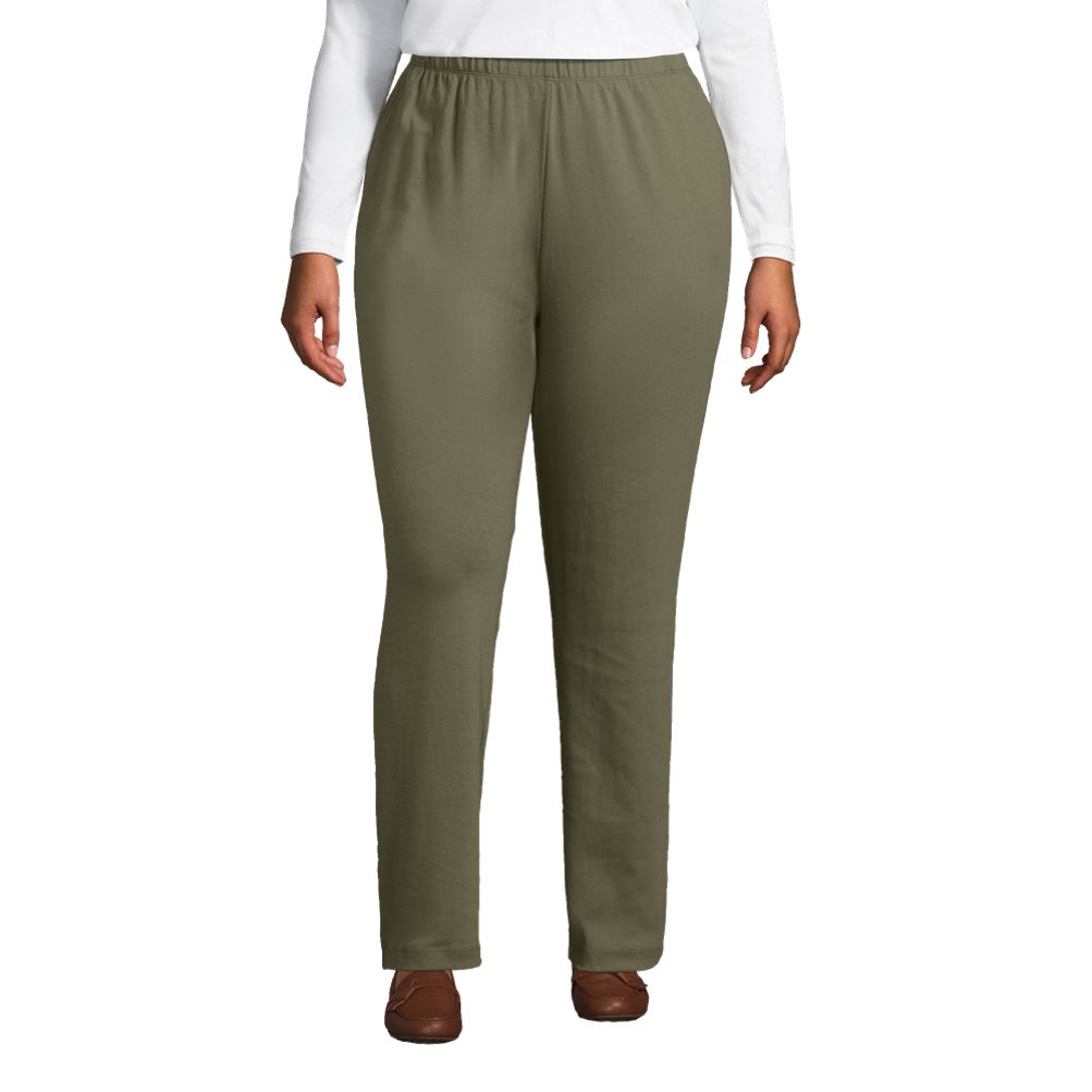 Women's Plus Size Sport Knit High Rise Elastic Waist Pull On Pants | Lands'  End