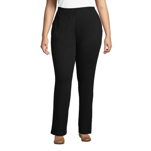 Women's Plus Size Sport Knit High Rise Elastic Waist Pull On Pants