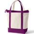 Medium Natural 5 Pocket Zip Top Canvas Tote Bag, Back