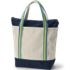 Medium Natural 5 Pocket Zip Top Canvas Tote Bag, Back