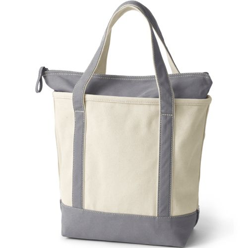 Canvas tote with zip best sale