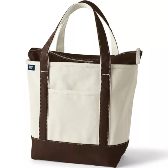 Medium 5 Pocket Zip Top Canvas Tote Bag - primary