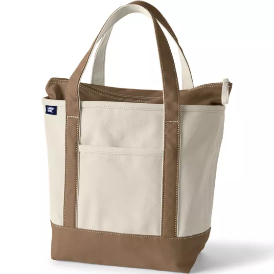 Medium 5 Pocket Zip Top Canvas Tote Bag - primary
