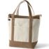 Medium Natural 5 Pocket Zip Top Canvas Tote Bag, Front