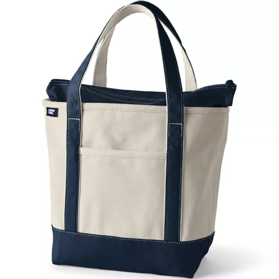 Medium 5 Pocket Zip Top Canvas Tote Bag - primary