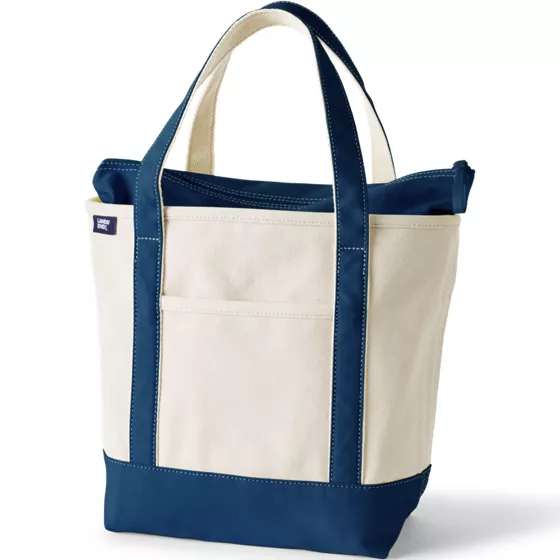 Medium 5 Pocket Zip Top Canvas Tote Bag - primary
