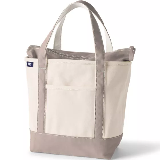 Medium 5 Pocket Zip Top Canvas Tote Bag - primary