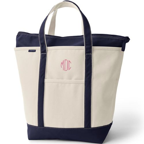 Natural Zip Top Canvas Tote Bag