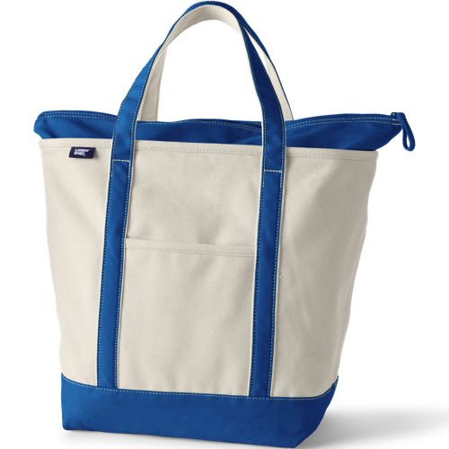 Large Zip Top Canvas Tote Bag | Lands' End