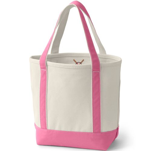 Medium Natural 5 Pocket Open Top Canvas Tote Bag, Back