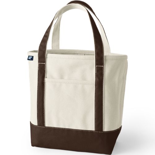 Medium Natural 5 Pocket Open Top Canvas Tote Bag