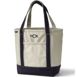 Medium Natural 5 Pocket Open Top Canvas Tote Bag, Front