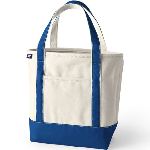 Medium Print 5 Pocket Open Top Canvas Tote Bag