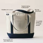 Medium Natural 5 Pocket Open Top Canvas Tote Bag