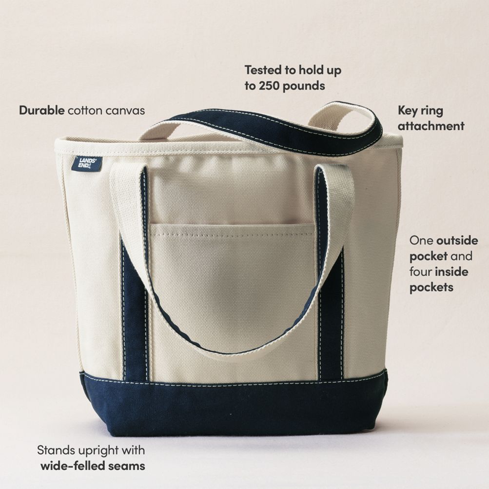 Medium 5 Pocket Open Top Canvas Tote Bag | Lands' End