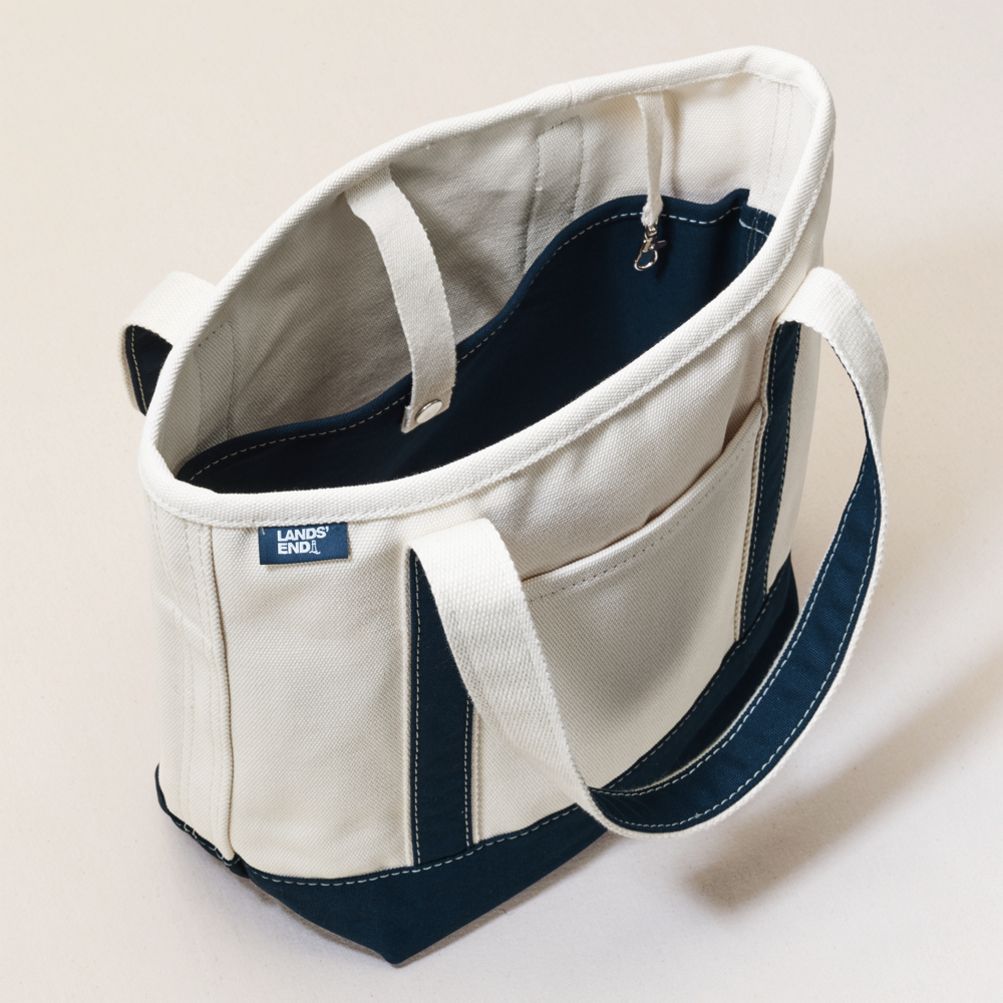 Medium 5 Pocket Open Top Canvas Tote Bag | Lands' End