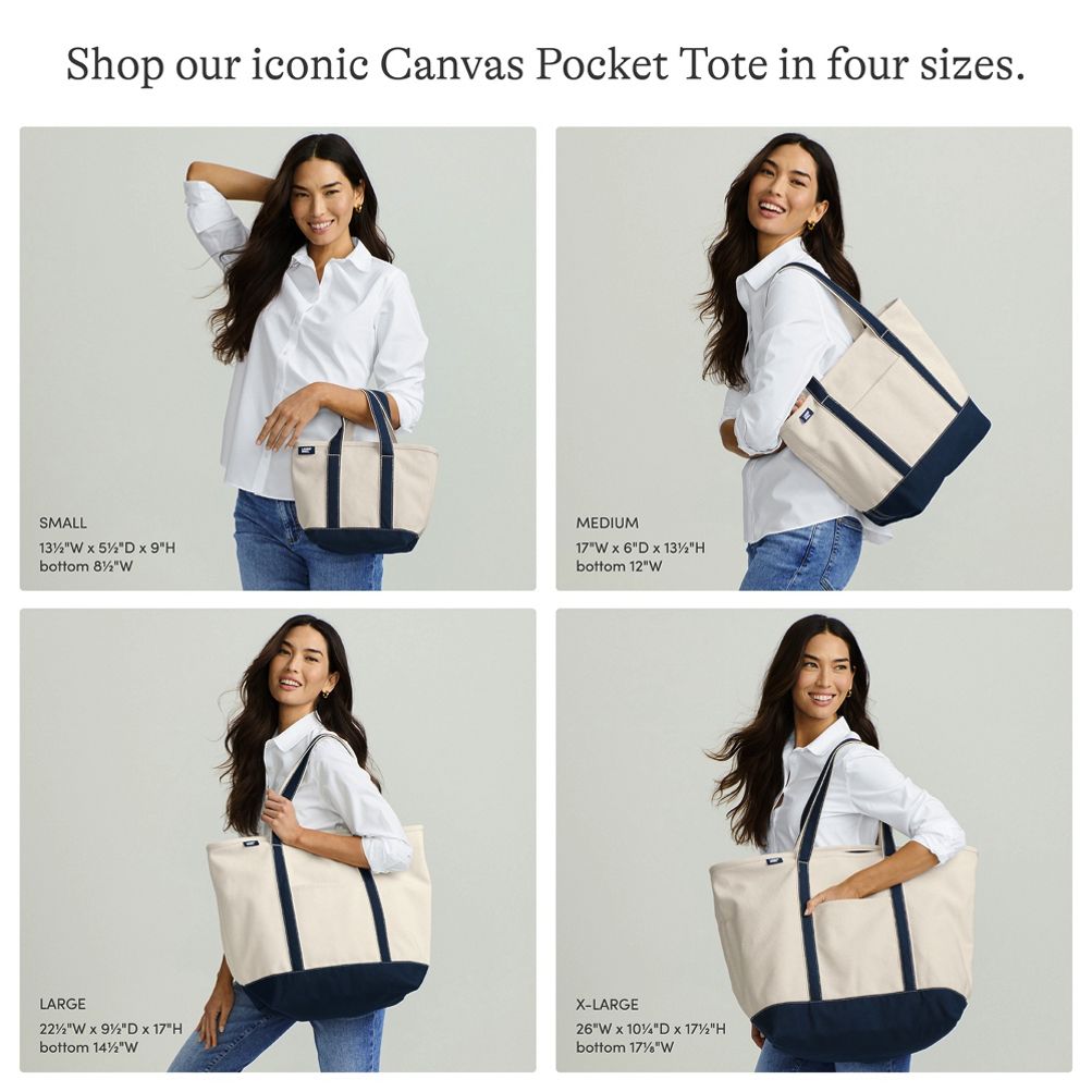 Medium Natural 5 Pocket Open Top Canvas Tote Bag Lands End