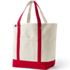 Large Natural 5 Pocket Open Top Canvas Tote Bag, Front