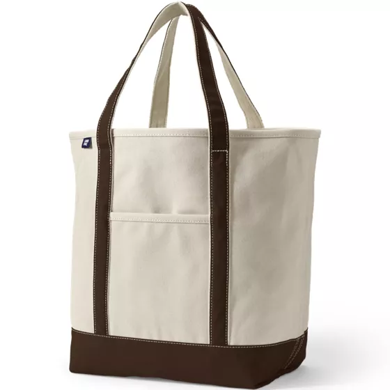 Large 5 Pocket Open Top Canvas Tote Bag - primary