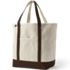 Large Natural 5 Pocket Open Top Canvas Tote Bag, Front