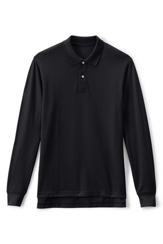 long sleeve black polo shirt