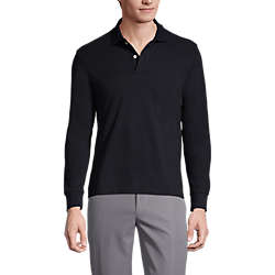 Men's Long Sleeve Mesh Polo Shirt, Front
