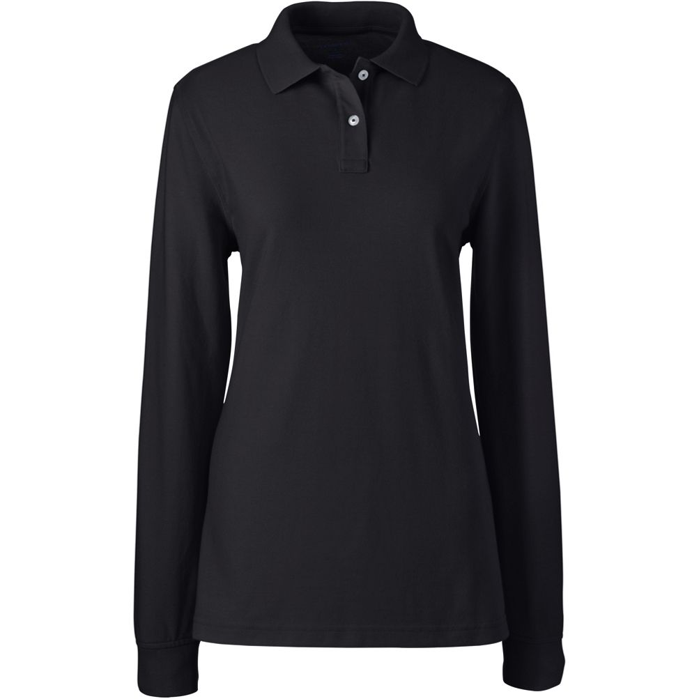 Womens long sleeve black hotsell polo shirt