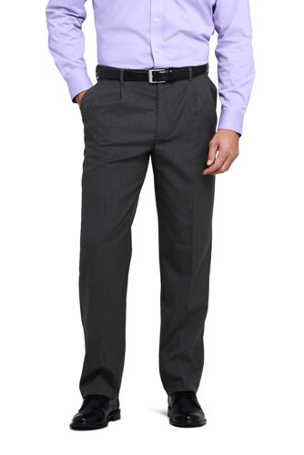 28％OFF＜ランズエンド＞メンズ・トレーニョ1900・テーラード・パンツ／ストレート／プレーン/S/グレー