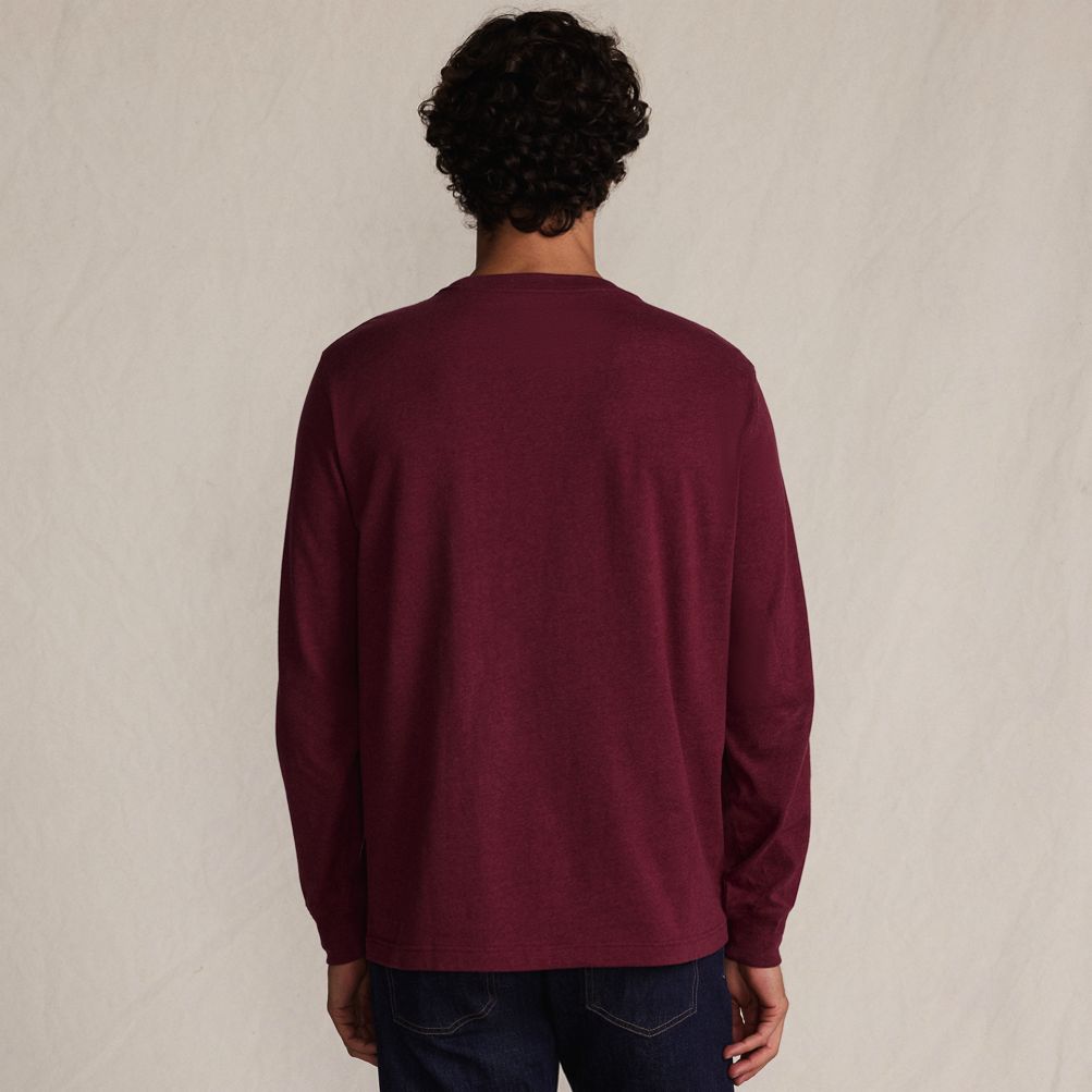 Men's Super-T Long Sleeve T-Shirt with Pocket | Lands' End