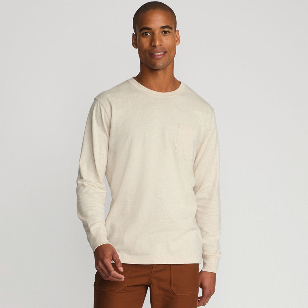 Men's long sleeve pullover shirts with pocke sale