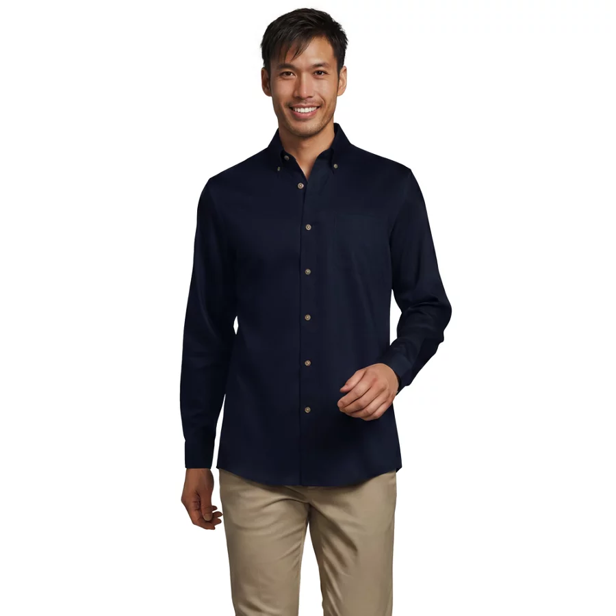 School Uniform Men's Long Sleeve Easy Care Twill Shirt view 2