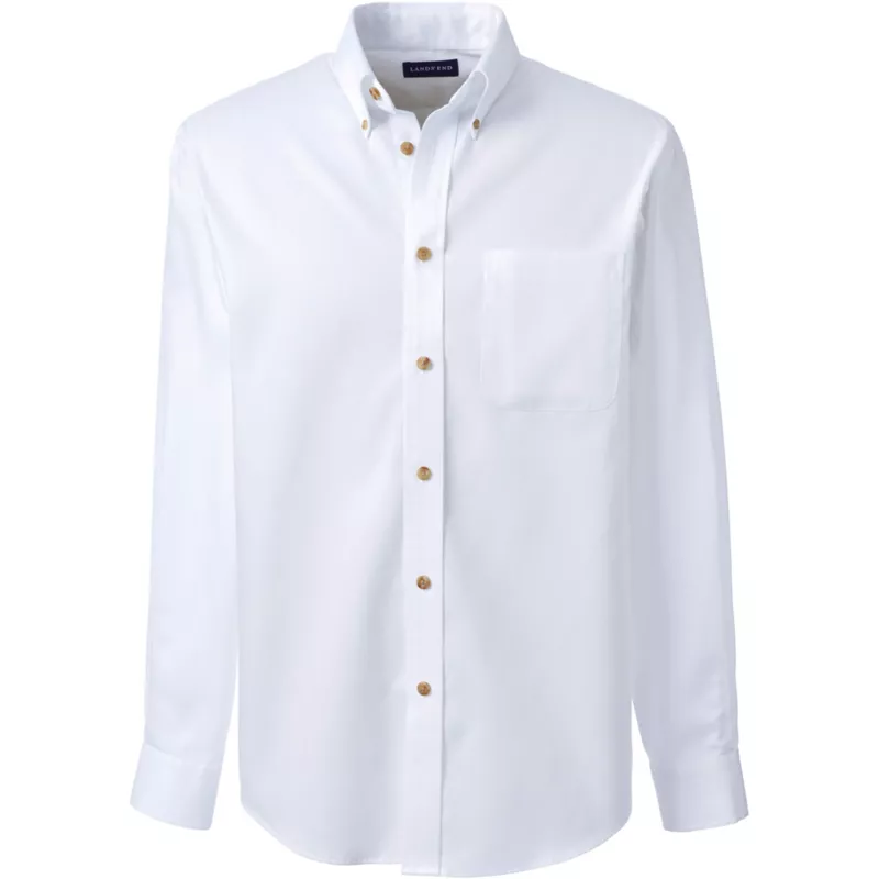 School Uniform Men's Long Sleeve Easy Care Twill Shirt, Front