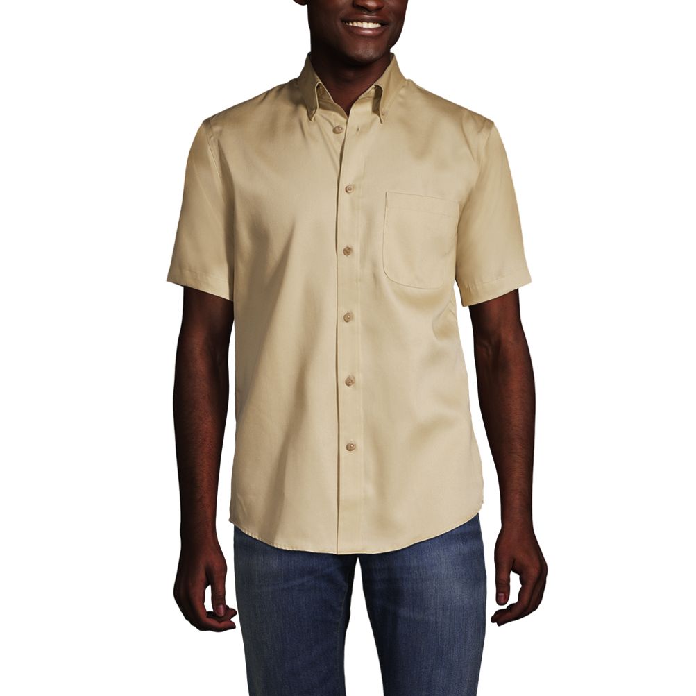 Men's Short Sleeve Performance Twill Shirt | Lands' End