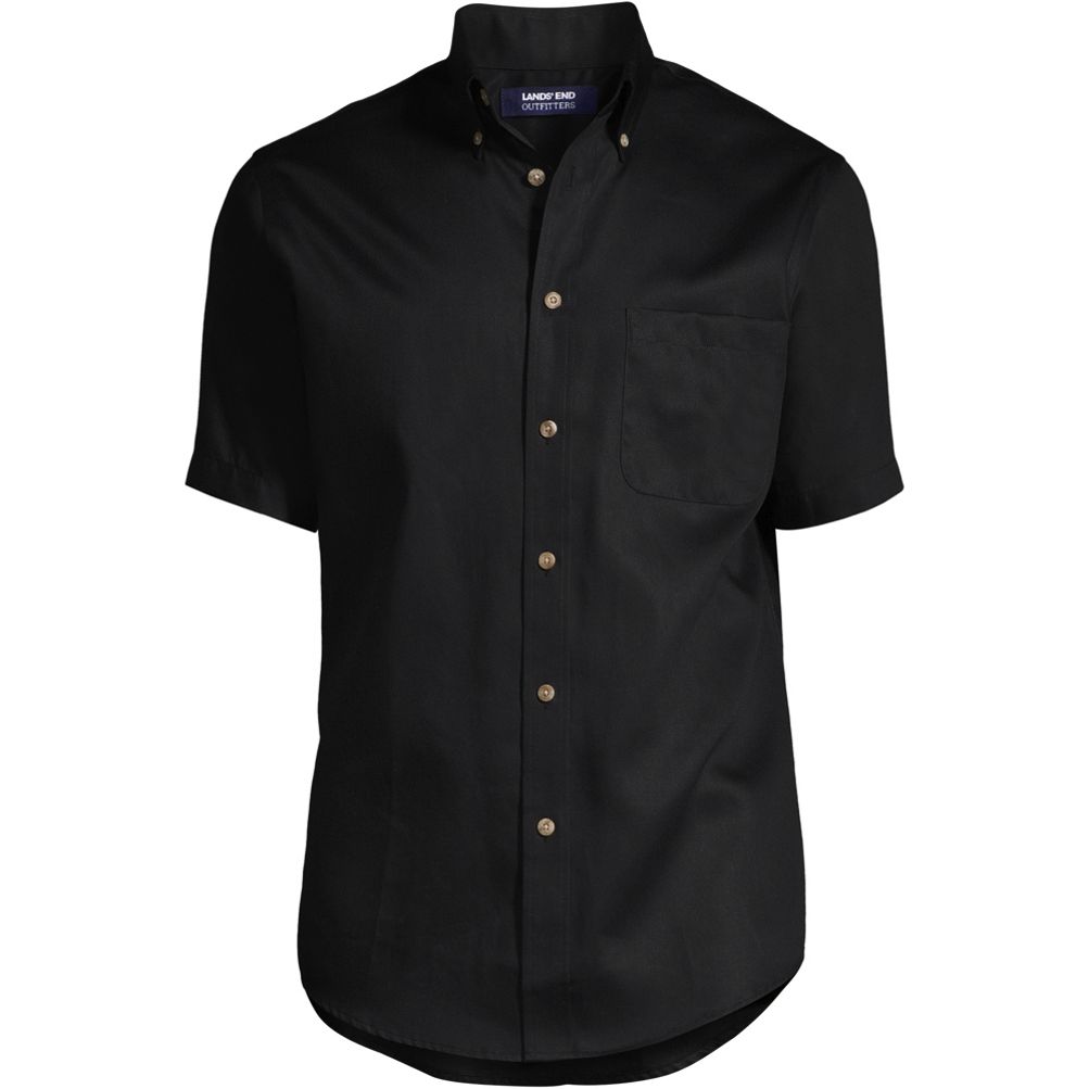 School Uniform Men's Short Sleeve Performance Twill Shirt - Lands' End - Black - XXL