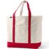 Extra Large Natural 5 Pocket Open Top Canvas Tote Bag, Front