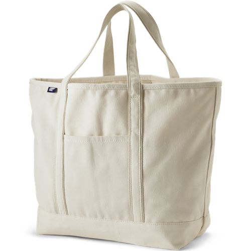 Extra Large Natural Canvas Open Top Tote Bag, Women, size: one size, regular, Ivory, Cotton, by Lands' End