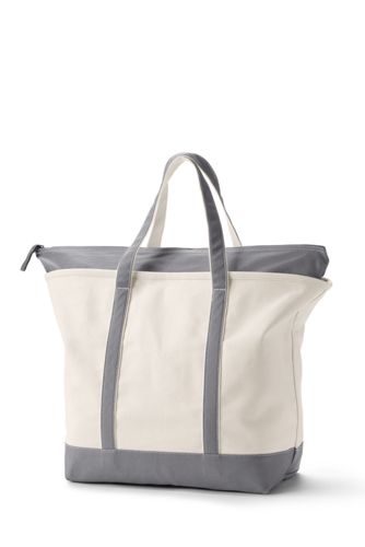 Extra Large Natural Zip Top Canvas Tote Bag, Totes with Zipper ...