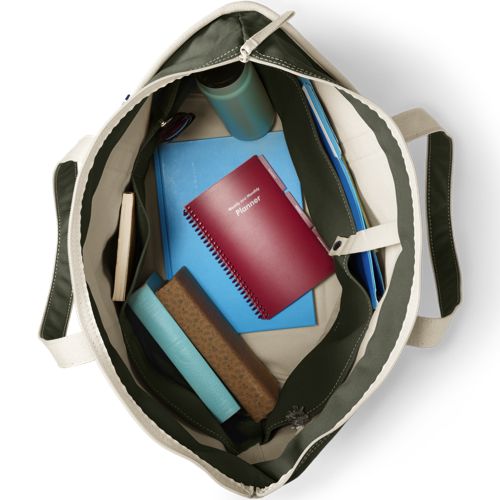  Lands' End Canvastasche Mit Reißverschluss, Extragroß, Herren, Größe:null Regular, Weiß, Baumwolle, By Lands' End 