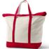Extra Large Natural 5 Pocket Zip Top Canvas Tote Bag, Back