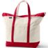 Extra Large Natural 5 Pocket Zip Top Canvas Tote Bag, Front