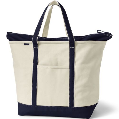 Lands End Heavy Canvas Tote With k Embroidered 