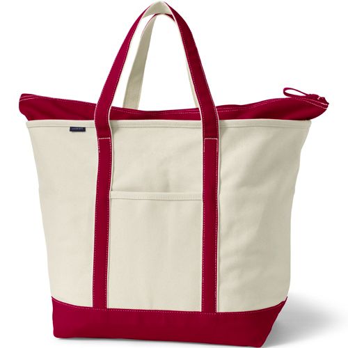  Extra Large Zip Top Canvas Tote Bag