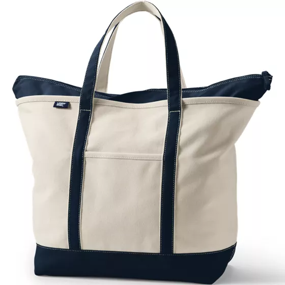 Extra Large 5 Pocket Zip Top Canvas Tote Bag - primary