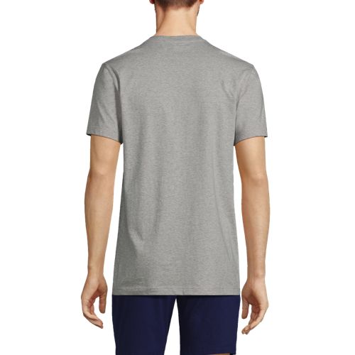 Lands' End Kurzarm-shirt Mit Rundhalsausschnitt (3er-set), Herren, Größe:44-46 Regular, Grau, Baumwolle, By Lands' End 