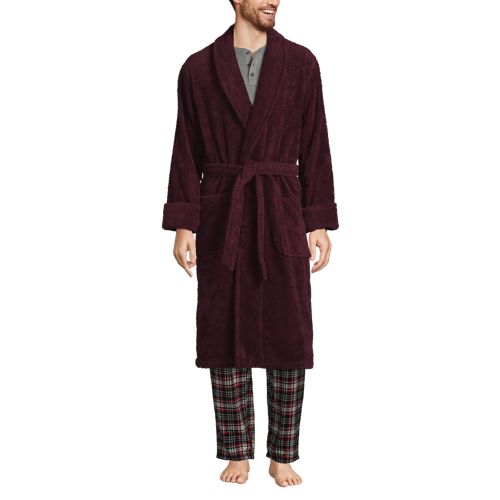 MENS DRESSING GOWNS WITH POCKETS   NIGHTWEAR  BLACK NAVY 